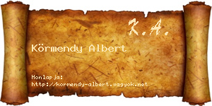 Körmendy Albert névjegykártya